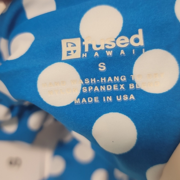 Fused Hawaii Blue with White Polka Dots Aloha Bikini Bottoms NWT - Picture 3 of 4